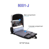 Hard Shell Backpack Alloy Frame Anti-theft Computer Bag for Men Black - Top-Down View