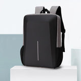 Hard Shell Backpack Alloy Frame Anti-theft Computer Bag for Men Black - Low Angle