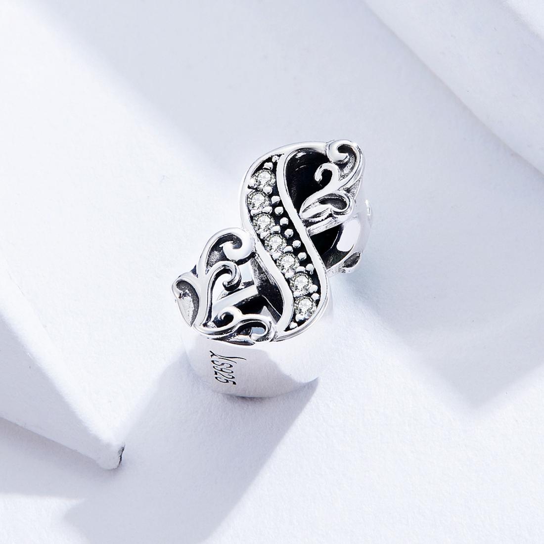 925 Sterling Silver Relief Number Series 0 9 Beads For Diy Bracelets And Necklaces Style - 8