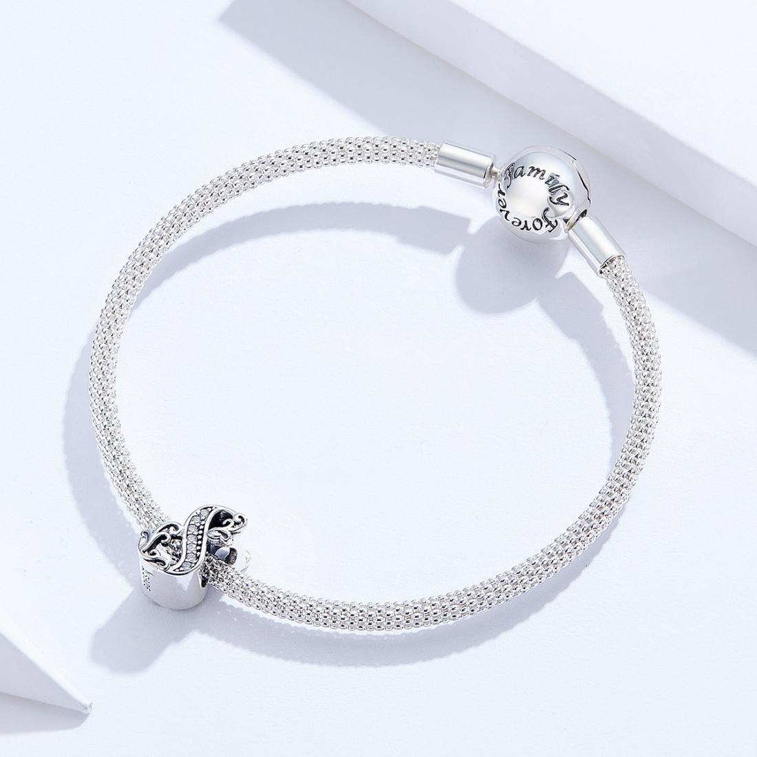 925 Sterling Silver Relief Number Series 0 9 Beads For Diy Bracelets And Necklaces Style - 8