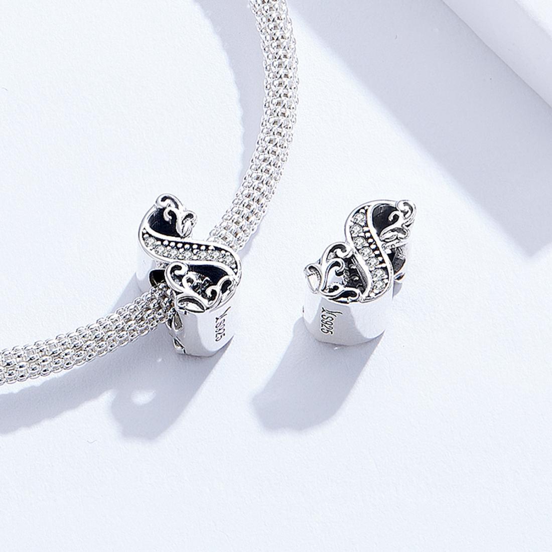 925 Sterling Silver Relief Number Series 0 9 Beads For Diy Bracelets And Necklaces Style - 8