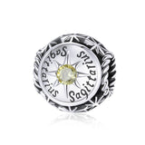 925 Sterling Silver Zodiac Beads For Diy Bracelets & Necklaces Sagittarius Style - Sagittarius - Front View