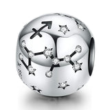 925 Sterling Silver Zodiac Beaded Bracelet Style - Sagittarius - Front View