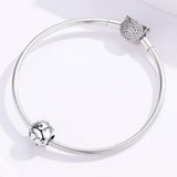 925 Sterling Silver Zodiac Beaded Bracelet Style - Sagittarius - Close-Up Angle
