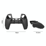 Black Silicone Protective Case for Ps5 Gamepad - Anti-skid Cover - Black + 8 Hats