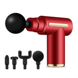 Electric Shock Muscle Massage Gun - Mini Red Fascia Pocket - Front View