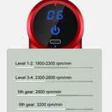 Electric Shock Muscle Massage Gun - Mini Red Fascia Pocket - Side View