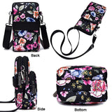Animal Park Mini Crossbody Phone Wallet With Arm Band - Colourful Flower - Top-Down View