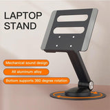 360 Degree Rotating Aluminum Laptop Stand Holder - 45-Degree Angle