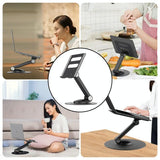 360 Degree Rotating Aluminum Laptop Stand Holder - Close-Up Angle