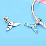 925 Sterling Silver Ocean Fishtail Pendant Necklace - Rear View