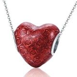 925 Sterling Silver Red Love Diy Bracelet Necklace Beads - Side View