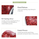 925 Sterling Silver Red Love Diy Bracelet Necklace Beads - 45-Degree Angle