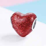 925 Sterling Silver Red Love Diy Bracelet Necklace Beads - Rear View