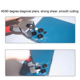 90 Degree Right Angle Diagonal Pliers - Compact & Versatile - Close-Up Angle