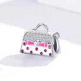 925 Sterling Silver Handbag Beads For Diy Bracelets & Necklaces - Side View