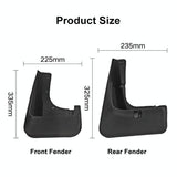 For Mitsubishi Outlander 2015-2019 4Pcs / Set Car Auto Soft Plastic Splash Flaps Fender Guard - Top-Down View
