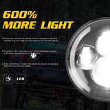 7 Inch H4 / H13 Dc 9V - 30V 3000Lm 3000K - 6000K 25W Car Round Shape Led Headlight Lamps For Jeep Wrangler With Angel Eye White Light - Extra Image