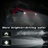 7 Inch H4 / H13 Dc 9V - 30V 3000Lm 3000K - 6000K 25W Car Round Shape Led Headlight Lamps For Jeep Wrangler With Angel Eye White Light - Extra Image