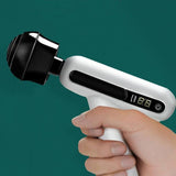 12-Speed Rechargeable Mini Massage Gun With Lcd Touch Screen - Side View