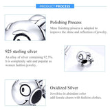 925 Sterling Silver Simple Fish Bead Bracelet / Necklace Accessory - Top-Down View