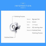 925 Sterling Silver Simple Fish Bead Bracelet / Necklace Accessory - 45-Degree Angle