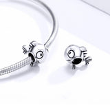 925 Sterling Silver Simple Fish Bead Bracelet / Necklace Accessory - Rear View
