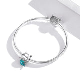 925 Sterling Silver Cat Mermaid Beads For Diy Bracelets & Necklaces - Low Angle