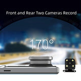 Hd 1080p Dual Camera Car Recorder with 4 Ips Screen and 170 Degree Wide Angle - Top-Down View