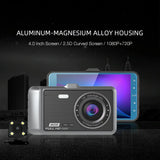 Hd 1080p Dual Camera Car Recorder with 4 Ips Screen and 170 Degree Wide Angle - 45-Degree Angle