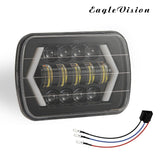 7 Inch H4 Dc 9V - 30V 3000Lm 6000K 30W Ip67 8Led Lamp Beads Car Square Shape Led Headlight Lamps For Jeep Wrangler - Side View