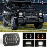 7 Inch H4 Dc 9V - 30V 3000Lm 6000K 30W Ip67 8Led Lamp Beads Car Square Shape Led Headlight Lamps For Jeep Wrangler - Top-Down View