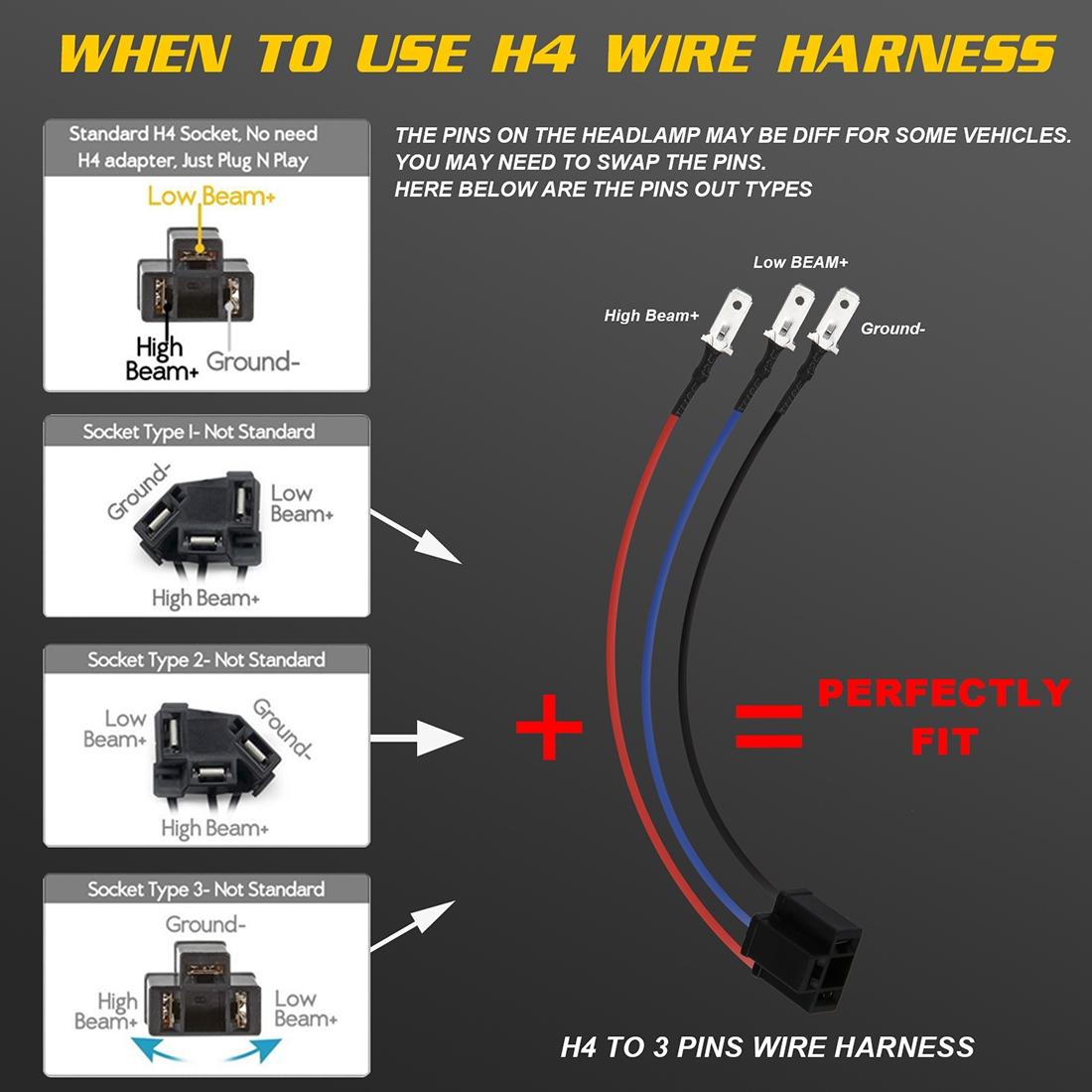 7 Inch H4 Dc 9V - 30V 3000Lm 6000K 30W Ip67 8Led Lamp Beads Car Square Shape Led Headlight Lamps For Jeep Wrangler