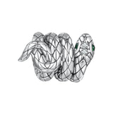 925 Sterling Silver Coiled Snake Pendant For Diy Bracelets - Front View