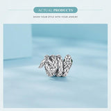 925 Sterling Silver Coiled Snake Pendant For Diy Bracelets - 45-Degree Angle