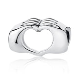 925 Sterling Silver Hand In Hand Bracelet Beads Diy - Front View