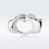 925 Sterling Silver Hand In Hand Bracelet Beads Diy - Side View