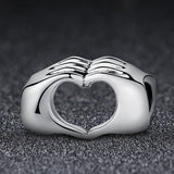 925 Sterling Silver Hand In Hand Bracelet Beads Diy - Top-Down View