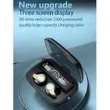 Waterproof Wireless Bluetooth 5.0 Earphones with Charging Box and Led Display - Side View