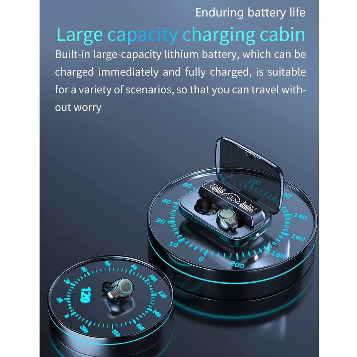 Waterproof Wireless Bluetooth 5.0 Earphones with Charging Box and Led Display