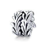 925 Sterling Silver Simple Seaweed Bead Bracelet / Necklace Set