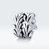 925 Sterling Silver Simple Seaweed Bead Bracelet / Necklace Set - Front View