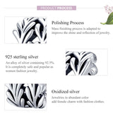 925 Sterling Silver Simple Seaweed Bead Bracelet / Necklace Set - Top-Down View