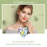 925 Sterling Silver Diy Bracelet Accessory Heart Shaped Oil Drop Beads - Top-Down View