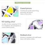 925 Sterling Silver Diy Bracelet Accessory Heart Shaped Oil Drop Beads - 45-Degree Angle