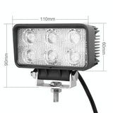 18W 1260 - 1350Lm Epistar 6 Led White 30 Degree Spot Beam Car Led Light Waterproof Ip67 Dc 10 - 30V - Side View