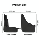For Mercedes-Benz Glb 2020-2023 4Pcs / Set Car Auto Soft Plastic Splash Flaps Fender Guard - Top-Down View