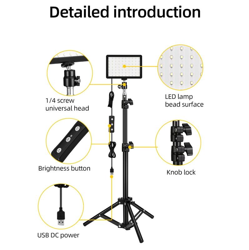 Retractable 10W Live Broadcast Light With 1.2M Bracket And 4 Colour Filters