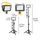 Retractable 10W Live Broadcast Light With 1.2M Bracket And 4 Colour Filters