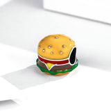 925 Sterling Silver Burger Bead For Diy Bracelet / Necklace - Side View